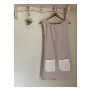 Adorable Checkered Neutral Dress — WORN ONCE